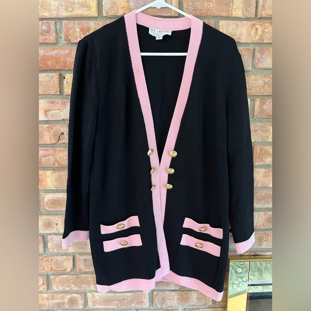 St. John Collection Vintage Black Knit Cardigan